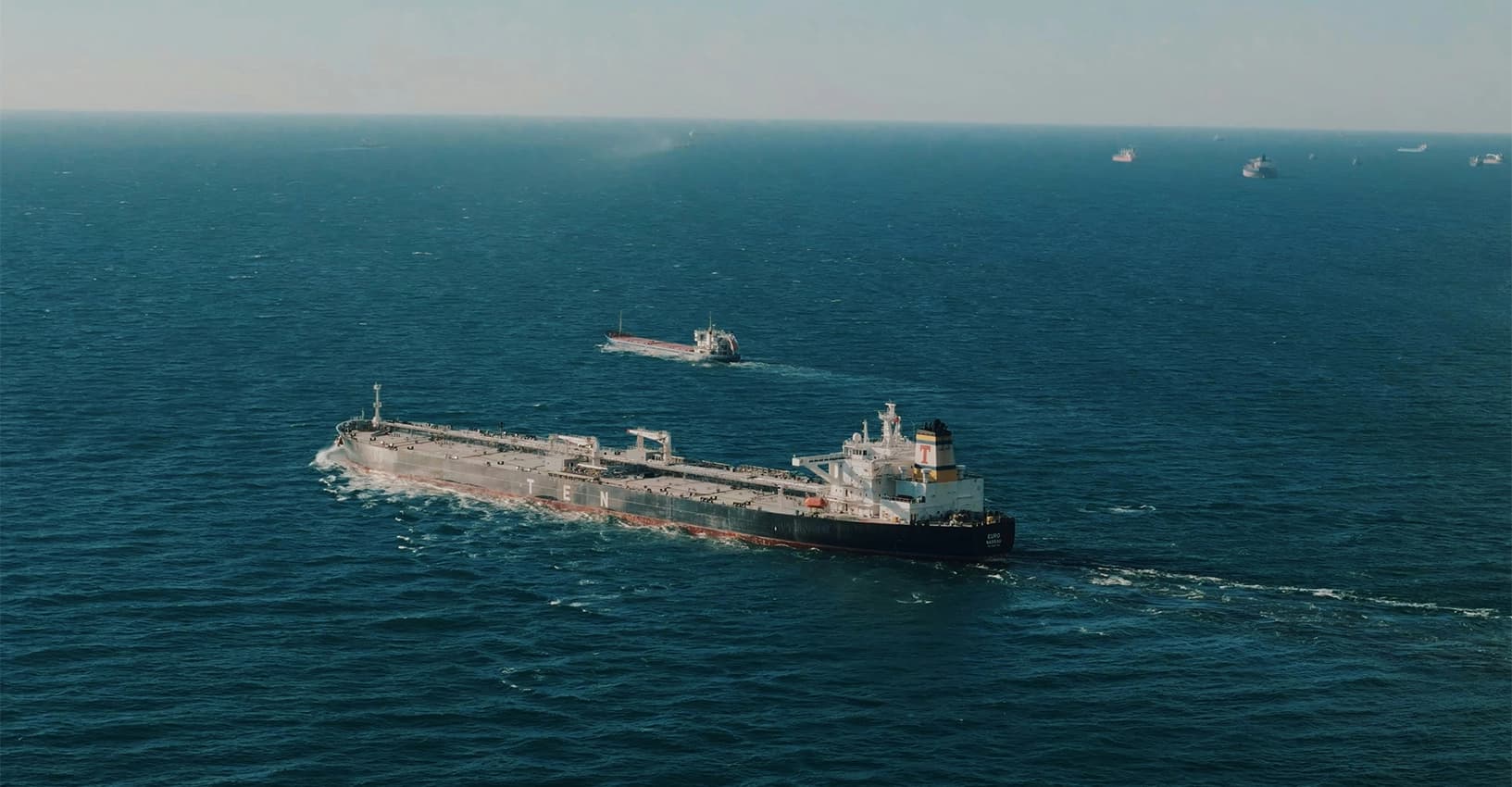 Tanker moving on sea